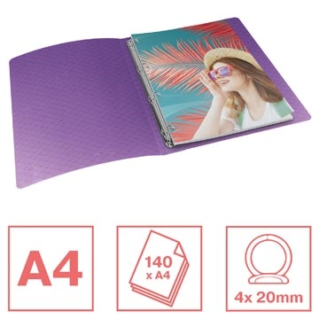 Een Esselte Colour'Breeze ringmap, 4 ringen, PP, ft A4, met soepele kaft, lavendel koop je bij best4office