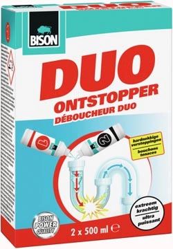 Een Bison Duo ontstopper, doos van 2 X 500 ml koop je bij Muys Kantoor & Kado