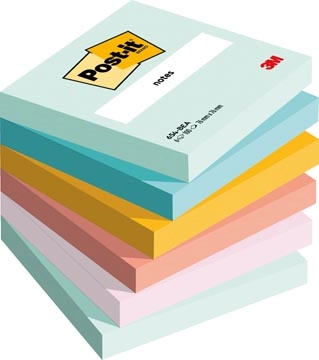 Een Post-it Notes, Beachside colour collection, ft 76 x 76 mm, 100 vel, pak van 6 blokken koop je bij Muys Kantoor & Kado