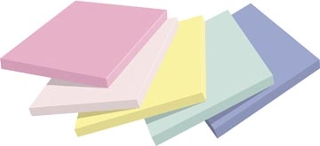 Een Post-it recycled notes Nature, 100 vel, ft76 x 76 mm, pak van 6 blokken, geassorteerde kleuren koop je bij Muys Kantoor & Kado