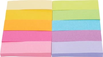 Een Post-It notes markers, 50 blaadjes, pak van 10 blokken, geassorteerde kleuren koop je bij Muys Kantoor & Kado