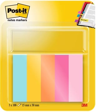 Een Post-it notes markers Beachside, ft 15 x 50 mm, blister met 5 blokjes van 50 tabs koop je bij Muys Kantoor & Kado