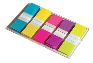 Een Post-it Index Smal, ft 11,9 x 43,2 mm, blister met 5 kleuren, 20 tabs per kleur koop je bij Muys Kantoor & Kado