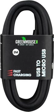 Een Greenmouse kabel, USB-A naar micro-USB, 2 m, zwart koop je bij best4office