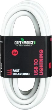 Een Greenmouse Lightning kabel, USB-A naar 8-pin, 2 m, wit koop je bij best4office