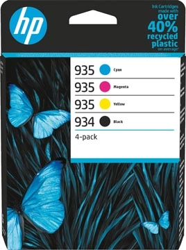 Een HP inktcartridge 934 en 935, 400 pagina's, OEM X4E14AE, 4 kleuren koop je bij best4office