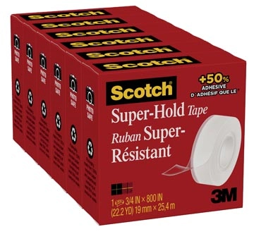 Een Scotch plakband Super Hold, ft 19 mm x 25,4 m, pak van 6 rollen koop je bij best4office