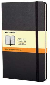 Een Moleskine notitieboek, ft 9 x 14 cm, gelijnd, harde cover, 192 bladzijden, zwart koop je bij best4office