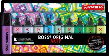 Een STABILO BOSS ORIGINAL markeerstift Arty, kartonnen etui van 10 stuks in geassorteerde kleuren koop je bij Muys Kantoor & Kado