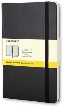 Een Moleskine notitieboek, ft 9 x 14 cm, geruit, harde cover, 192 bladzijden, zwart koop je bij Muys Kantoor & Kado