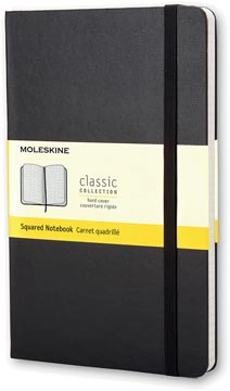 Een Moleskine notitieboek, ft 13 x 21 cm, geruit, harde cover, 240 bladzijden, zwart koop je bij Muys Kantoor & Kado