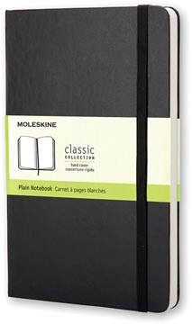 Een Moleskine notitieboek, ft 13 x 21 cm, effen, harde cover, 240 bladzijden, zwart koop je bij Muys Kantoor & Kado