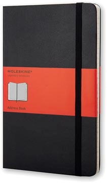 Een Moleskine adresboek, ft 13 x 21 cm, gelijnd, harde cover, 240 bladzijden, zwart koop je bij Muys Kantoor & Kado