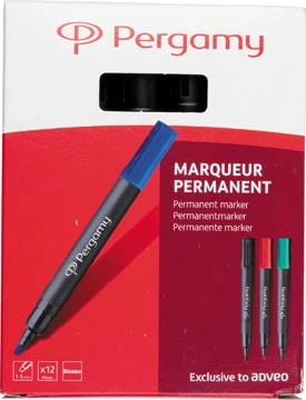 Een Pergamy permanent marker met beitelpunt, zwart koop je bij Muys Kantoor & Kado