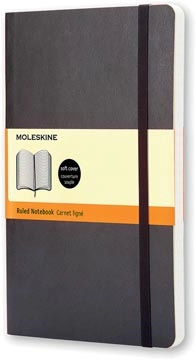 Een Moleskine notitieboek, ft 13 x 21 cm, gelijnd, soepele cover, 192 bladzijden, zwart koop je bij Muys Kantoor & Kado