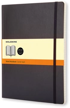 Een Moleskine notitieboek, ft 19 x 25 cm, gelijnd, soepele cover, 192 blad, zwart koop je bij Muys Kantoor & Kado