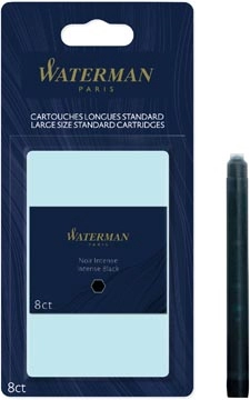 Een Waterman inktpatronen Standard Long, zwart (Intense), blister van 8 stuks koop je bij Muys Kantoor & Kado