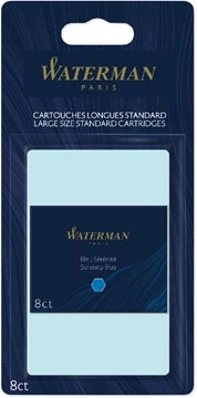 Een Waterman inktpatronen Standard Long, blauw (Serenity), blister van 8 stuks koop je bij Muys Kantoor & Kado