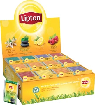 Een Lipton Variety Pack, 12 smaken, display van 180 zakjes koop je bij Muys Kantoor & Kado