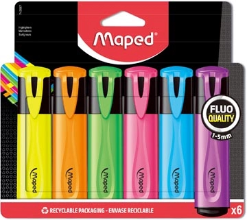 Een Maped markeerstift Fluo'Peps assortiment blister met 6 stuks koop je bij best4office