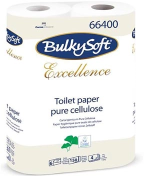 Een Bulkysoft Excellence toiletpapier, 4-laags, 150 vel, pak van 6 rollen koop je bij Muys Kantoor & Kado