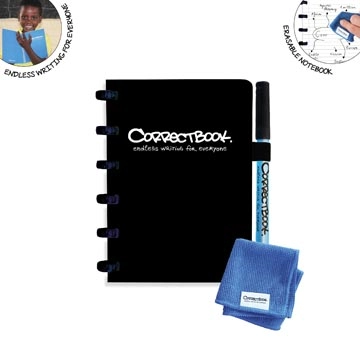 Een Correctbook A6 Original: uitwisbaar / herbruikbaar notitieboek, gelijnd, Ink Black (zwart) koop je bij Muys Kantoor & Kado