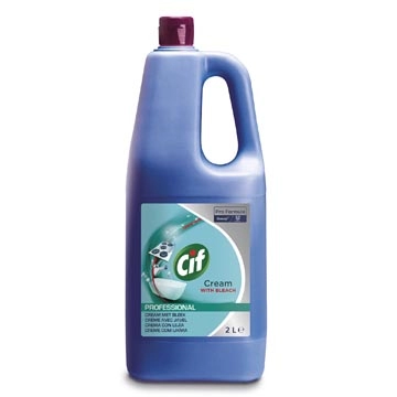 Een Cif schuurcrème, met bleekwater, flacon van 2 liter koop je bij Muys Kantoor & Kado