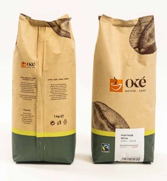 Een Oké koffiebonen, zak van 1 kg, Fairtrade Royal koop je bij Muys Kantoor & Kado