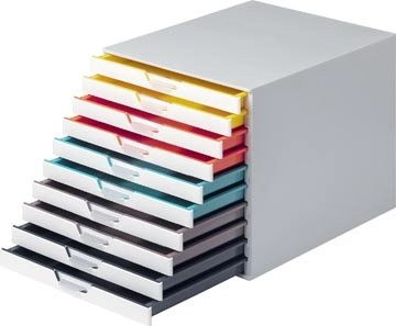 Een Durable Ladeblok Varicolor, 10 laden, wit meubel koop je bij best4office