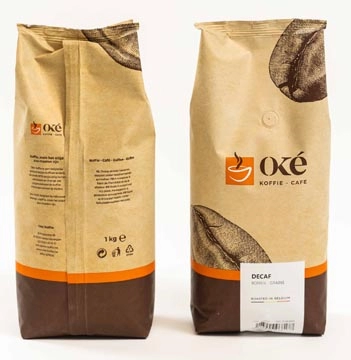 Een Oké koffiebonen, zak van 1 kg, Deca koop je bij Muys Kantoor & Kado