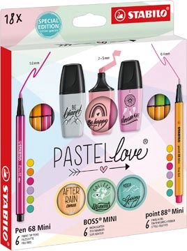 Een STABILO Pastellove set, koffertje van 18 stuks koop je bij Muys Kantoor & Kado