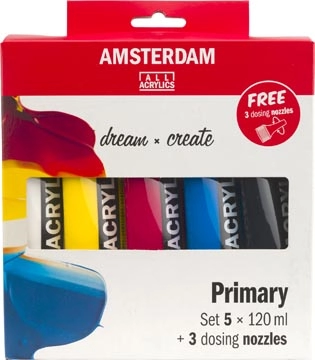 Een Amsterdam acrylverf primair 120 ml, 5 tubes + 3 tuiten koop je bij best4office