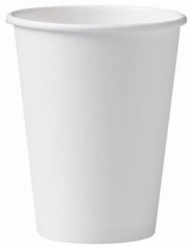 Een Beker uit karton, 250 ml, diameter 90 mm, wit, doos van 1000 stuks koop je bij Muys Kantoor & Kado