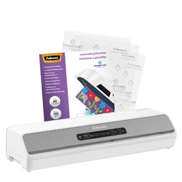 Een Fellowes lamineermachine Amaris voor ft A3 + Bonus Pack van 100 lamineerhoezen (A4, 80 micron) koop je bij Muys Kantoor & Kado