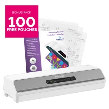 Een Fellowes lamineermachine Amaris voor ft A3 + Bonus Pack van 100 lamineerhoezen (A4, 80 micron) koop je bij Muys Kantoor & Kado