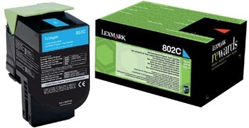 Een Lexmark Return Program toner 802, 1.000 pagina's, OEM 80C20C0, cyaan koop je bij Muys Kantoor & Kado