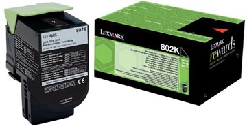 Een Lexmark Return Program toner 802, 1.000 pagina's, OEM 80C20K0, zwart koop je bij Muys Kantoor & Kado