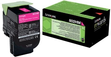 Een Lexmark Return Program toner 802, 3.000 pagina's, OEM 80C2HM0, magenta koop je bij Muys Kantoor & Kado