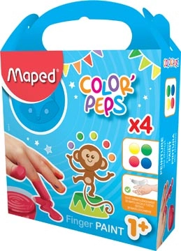 Een Maped vingerverf Color'Peps Early Age, doos van 4 potjes van 80 ml in geassorteerde kleuren koop je bij best4office