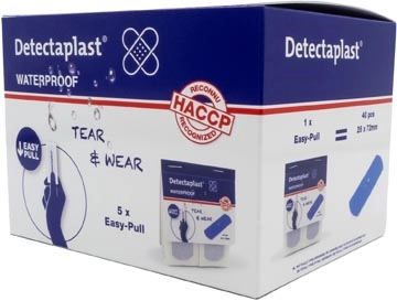 Een Detectaplast Tear & Wear Waterproof Easy-Pull, ft 25 x 72 mm, 5 x 40 stuks koop je bij Muys Kantoor & Kado