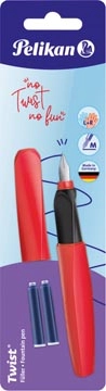 Een Pelikan Twist vulpen, op blister, rood (Fiery Red) koop je bij best4office