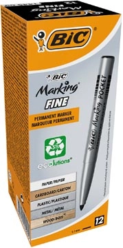 Een Bic permanent marker ECOlutions, schrijfbreedte 1,1 mm, fijne punt, zwart koop je bij Muys Kantoor & Kado