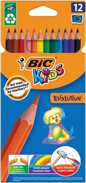 Een Bic Kids kleurpotlood Ecolutions Evolution, doos van 12 stuks koop je bij Muys Kantoor & Kado