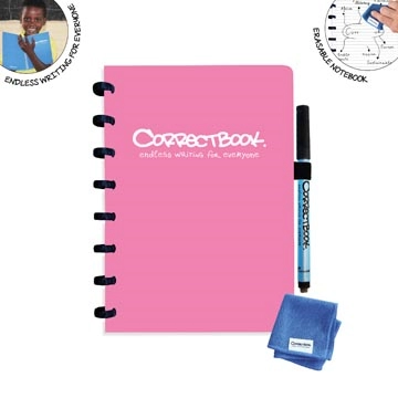 Een Correctbook A5 Original: uitwisbaar / herbruikbaar notitieboek, gelijnd, Blossom Pink (roze) koop je bij Muys Kantoor & Kado