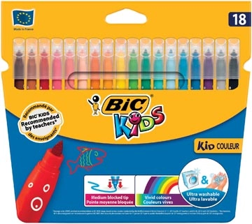 Een Bic viltstift Kid Couleur 18 stiften koop je bij Muys Kantoor & Kado