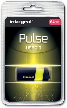 Een Integral Pulse USB 2.0 stick, 64 GB, zwart/geel koop je bij best4office