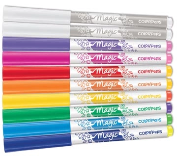 Een Maped viltstift Color'Peps Magic, etui van 10 stuks in geassorteerde kleuren en 2 magic stiften koop je bij Muys Kantoor & Kado