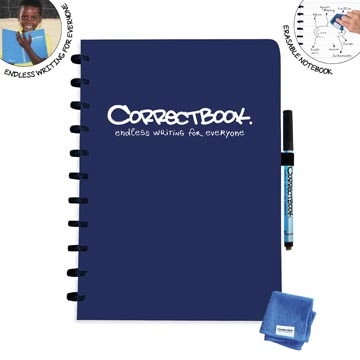 Een Correctbook A4 Original: uitwisbaar / herbruikbaar notitieboek, gelijnd, Midnight Blue (marineblauw) koop je bij Muys Kantoor & Kado