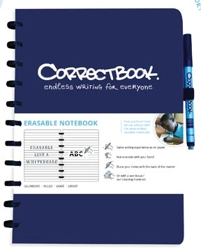 Een Correctbook A4 Original: uitwisbaar / herbruikbaar notitieboek, gelijnd, Midnight Blue (marineblauw) koop je bij Muys Kantoor & Kado