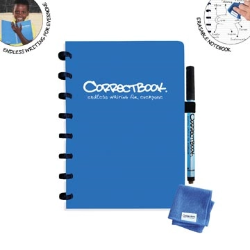 Een Correctbook A5 Original: uitwisbaar / herbruikbaar notitieboek, gelijnd, Earthy Blue (blauw) koop je bij Muys Kantoor & Kado